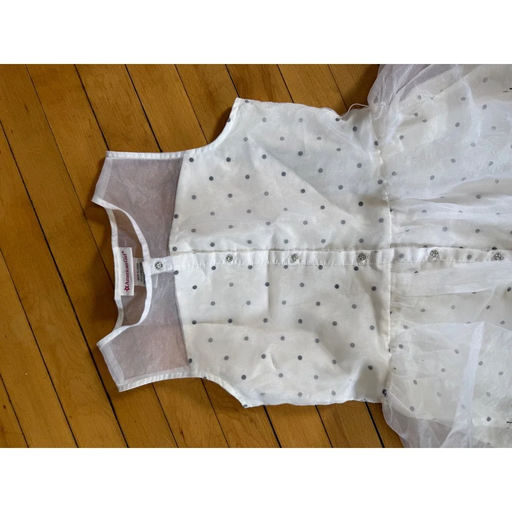 American girl white and black polka dot girls dress